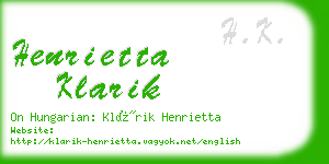 henrietta klarik business card